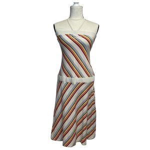 Roxy Cream Cotton Top Halter Top Dress Size Medium